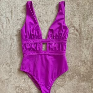 ASOS bright majenta one-piece bathing suit